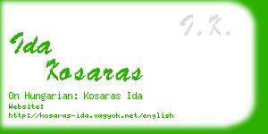 ida kosaras business card